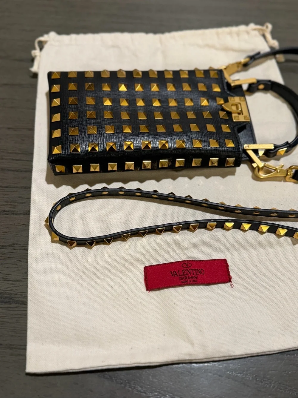 Valentino Garavani Black Studded Crossbody Bag - Picture 14 of 14